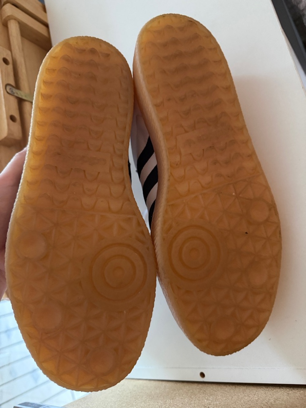 adidas Samba White Black with Gum Sole - Picture 5 of 7